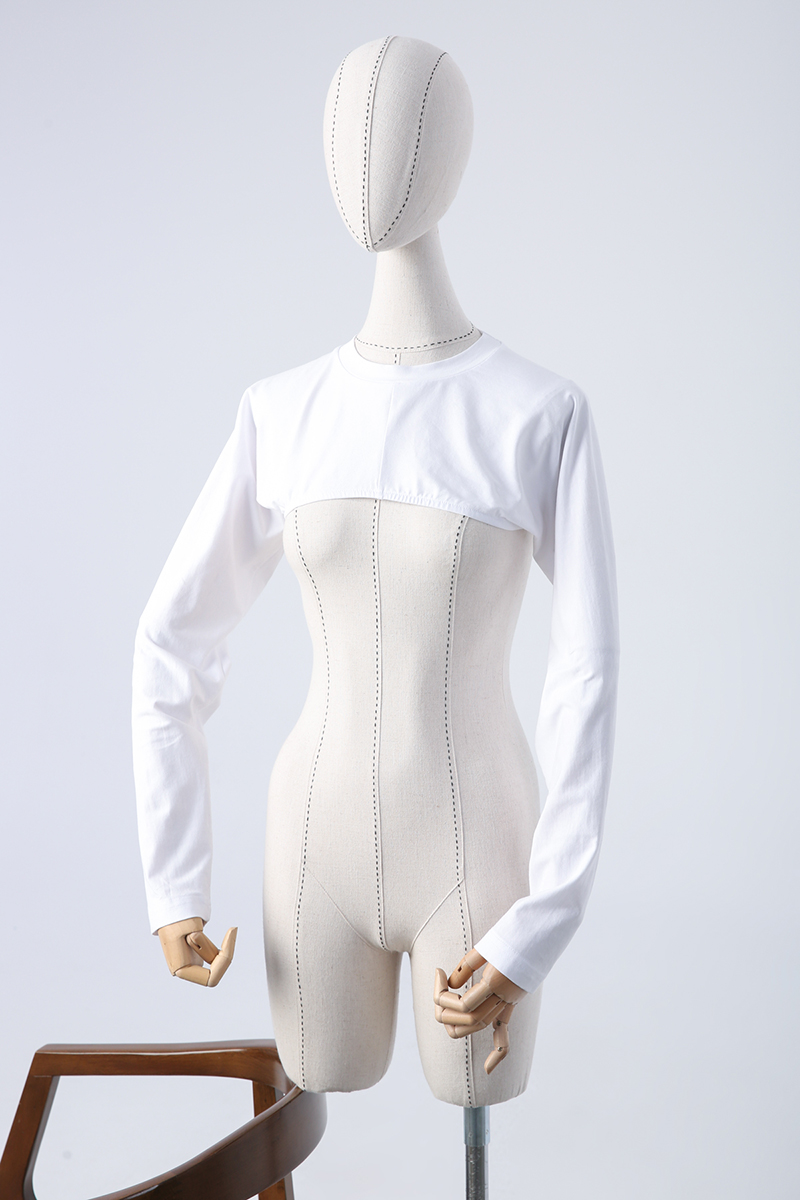 A wholesale clothing model wears Crop Underwear - White, Turkish wholesale Undershirt of Allday