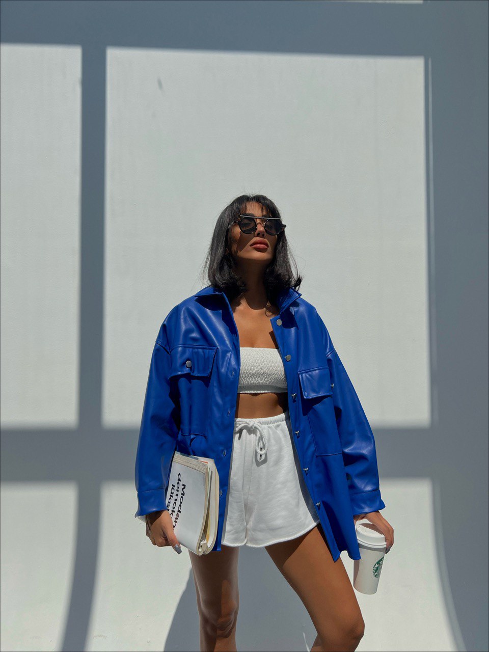 A wholesale clothing model wears Shirt - Saxe, Turkish wholesale Shirt of Ello