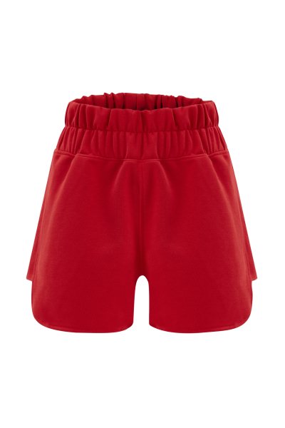 A wholesale clothing model wears Vurde Shorts - Red, Turkish wholesale Shorts of Evable