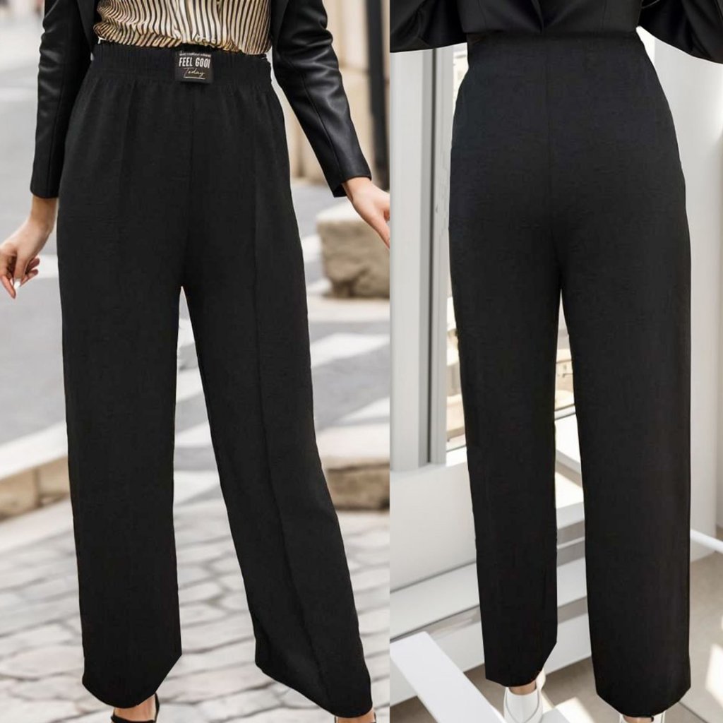 A model wears JAN11737 - Women's Aerobin Pants - Black, wholesale Pants of Janes to display at Lonca