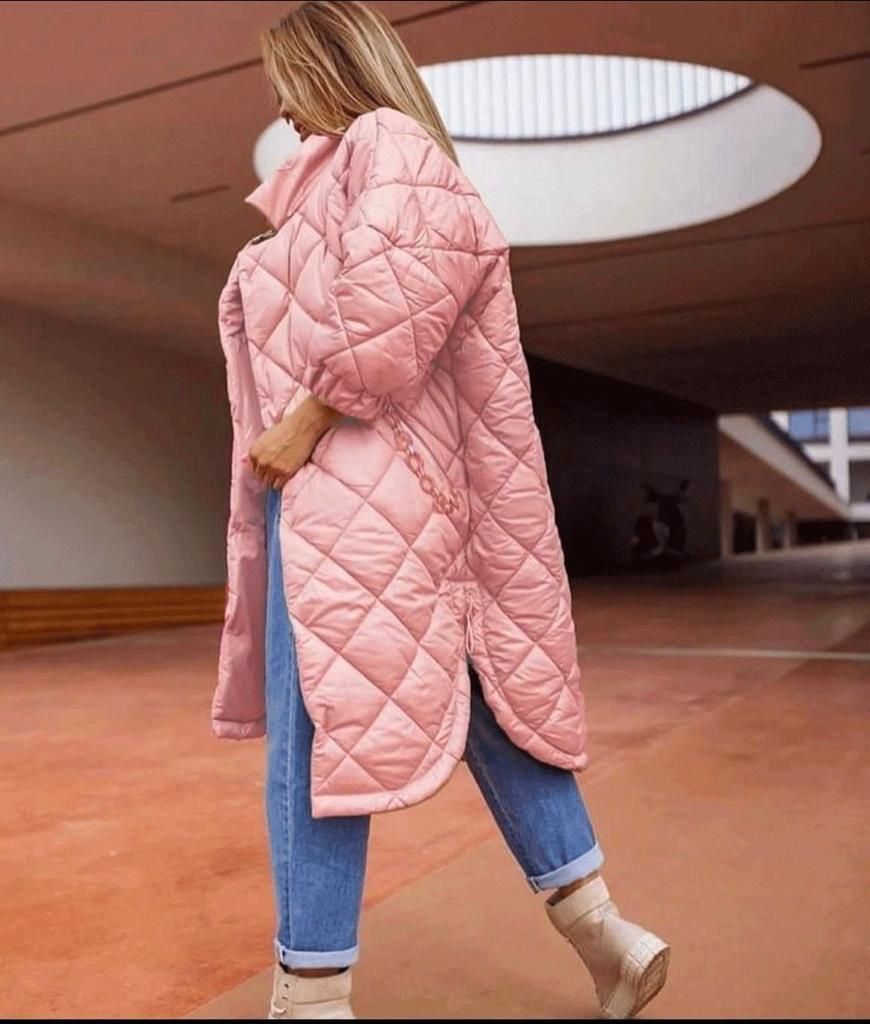 A wholesale clothing model wears Coat - Powder Pink, Turkish wholesale Coat of MyBee