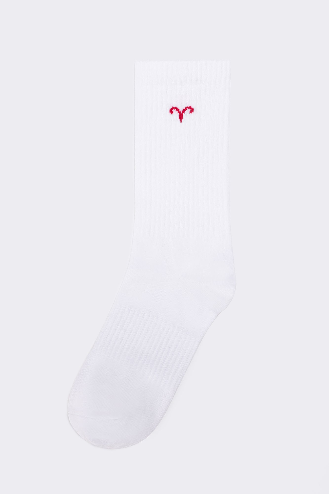 A wholesale clothing model wears Embroidered Socks - White & Plum Color, Turkish wholesale Socks of Touche Prive